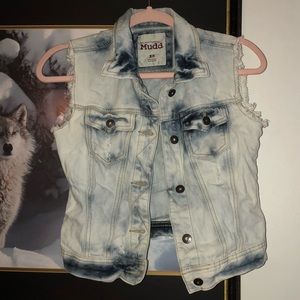Tie dye jean vest.